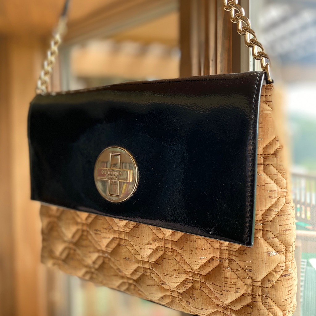 New Rare Kate Spade Leather & Cork Shoulder Bag
